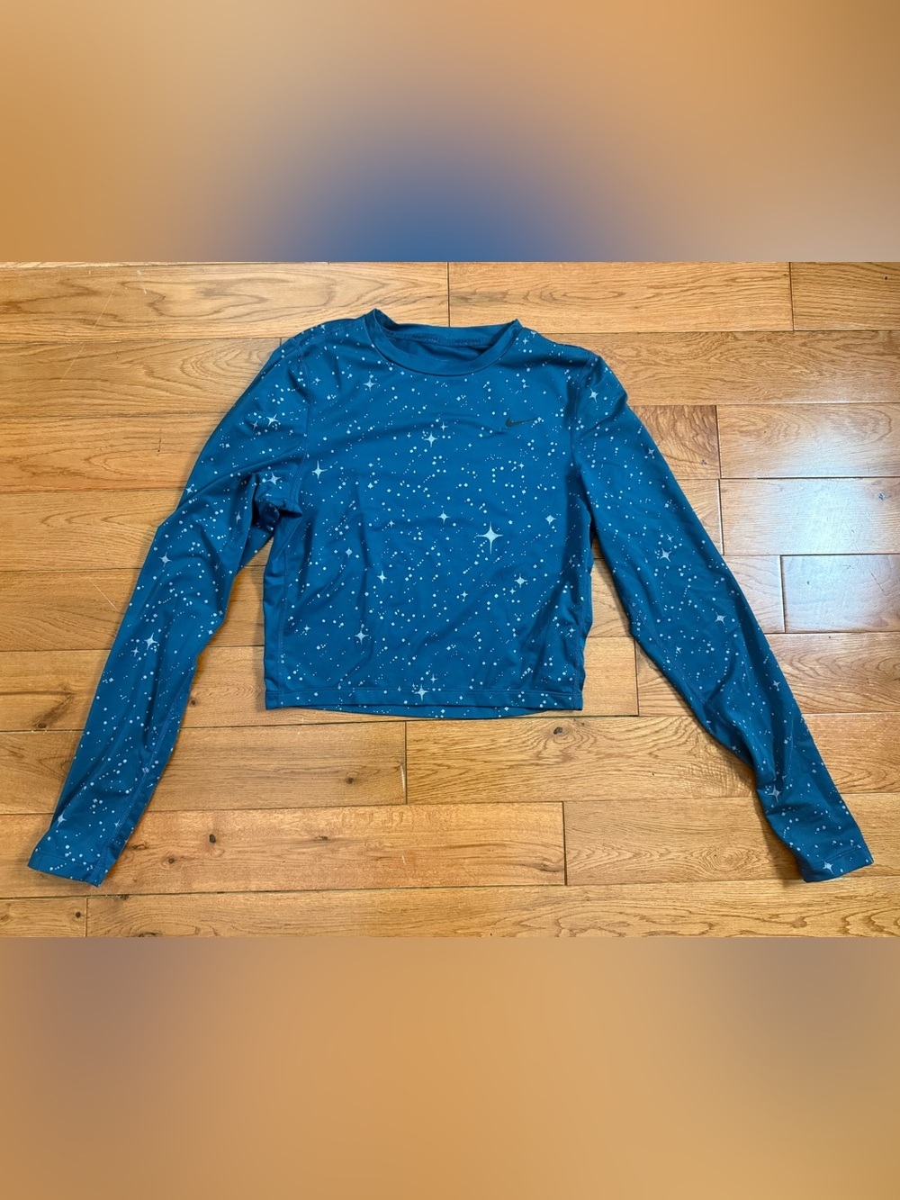 🖤Nike Dri-Fit ‘Starry Night’ Metallic Long Sleeve Crop Workout Shirt